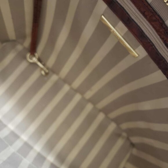 Brahmin Melbourne Ivory Pecan Medium Asher Tote Handbag - EUC - Picture 6 of 6